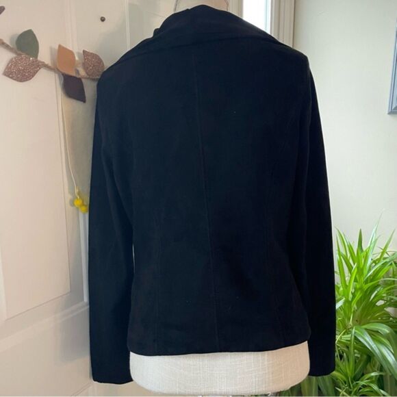 SL8 by Blank NYC Black Faux Suede Asymmetric Moto Zip Women's Jacket (Size M) - Picture 3 of 11